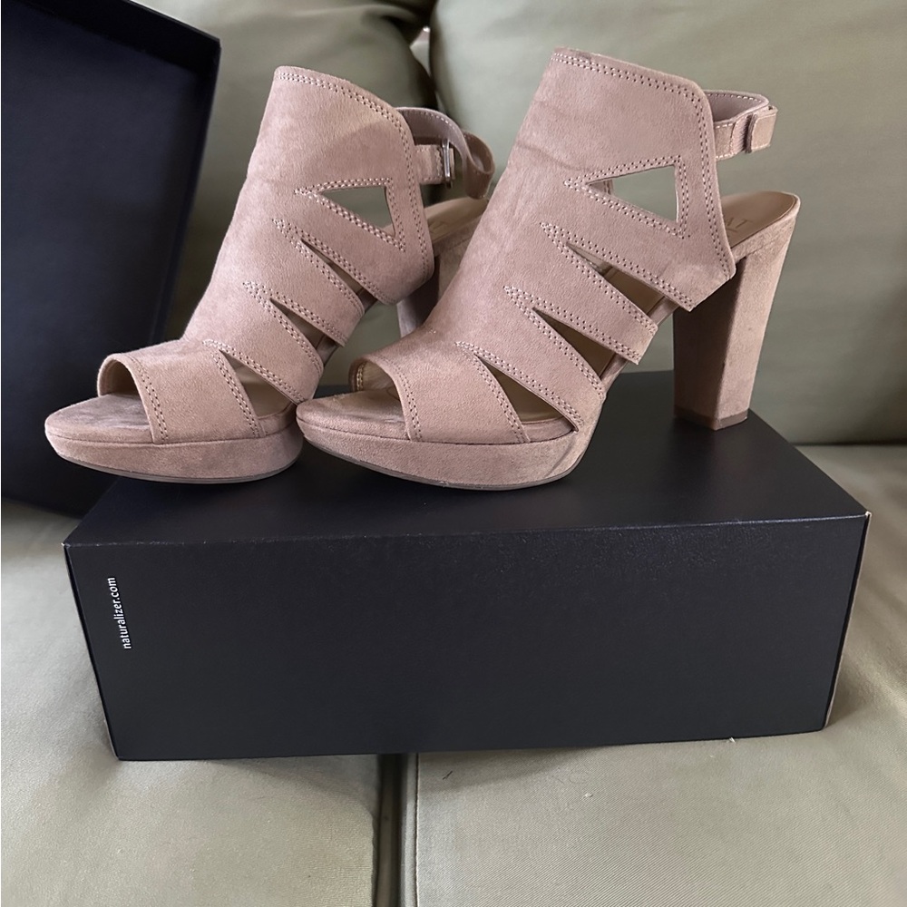Nine West Tan Women's Block Heel Sandals